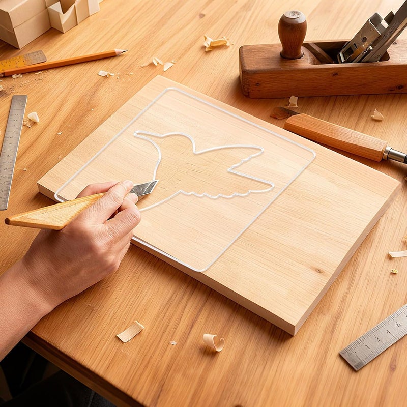 beinkmake Hummingbird Router Template Acrylic Clear Valet Tray Router Template for Woodworking Drawing Inlay Templates Charcuterie Board Handicraft Decorative 7.9x7.9 inch - Image 4
